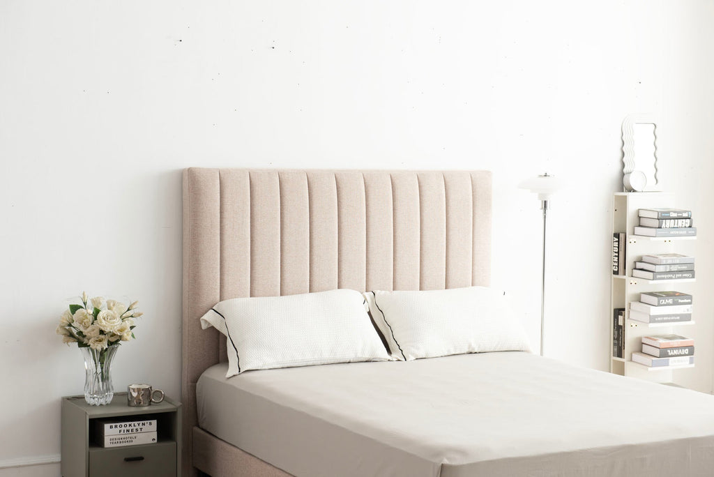 Sleep Firm Ultra mattress and Oatmeal Bed Frame Ensemble