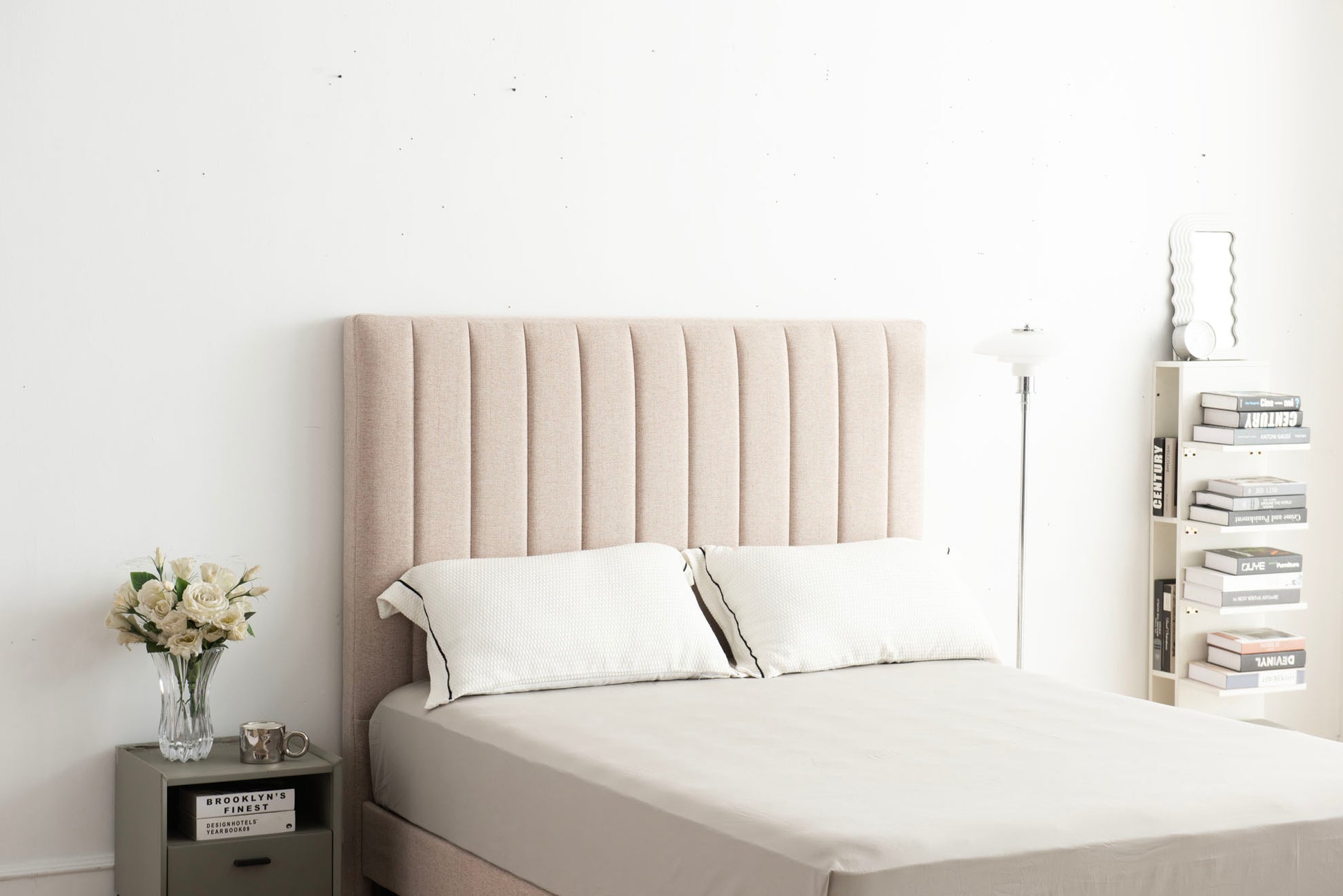 Sleep Firm Luxe mattress and Oatmeal Bed Frame Ensemble